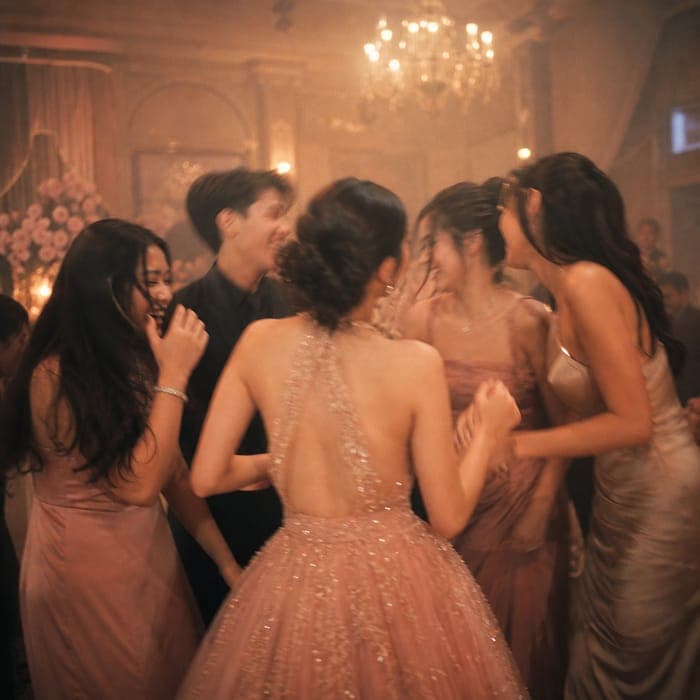 Guests dancing at the debut