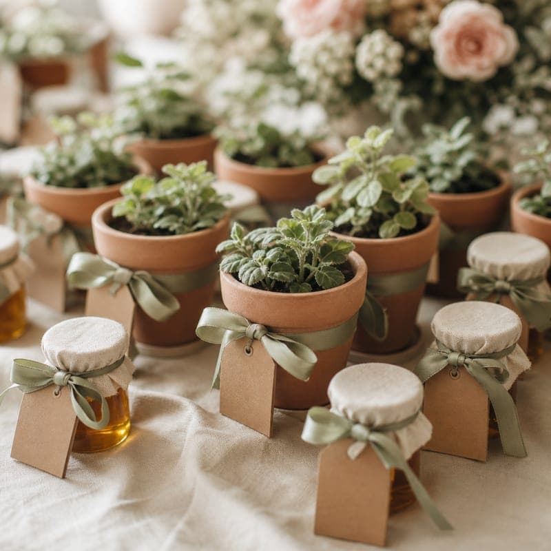 Favour jars of garden honey