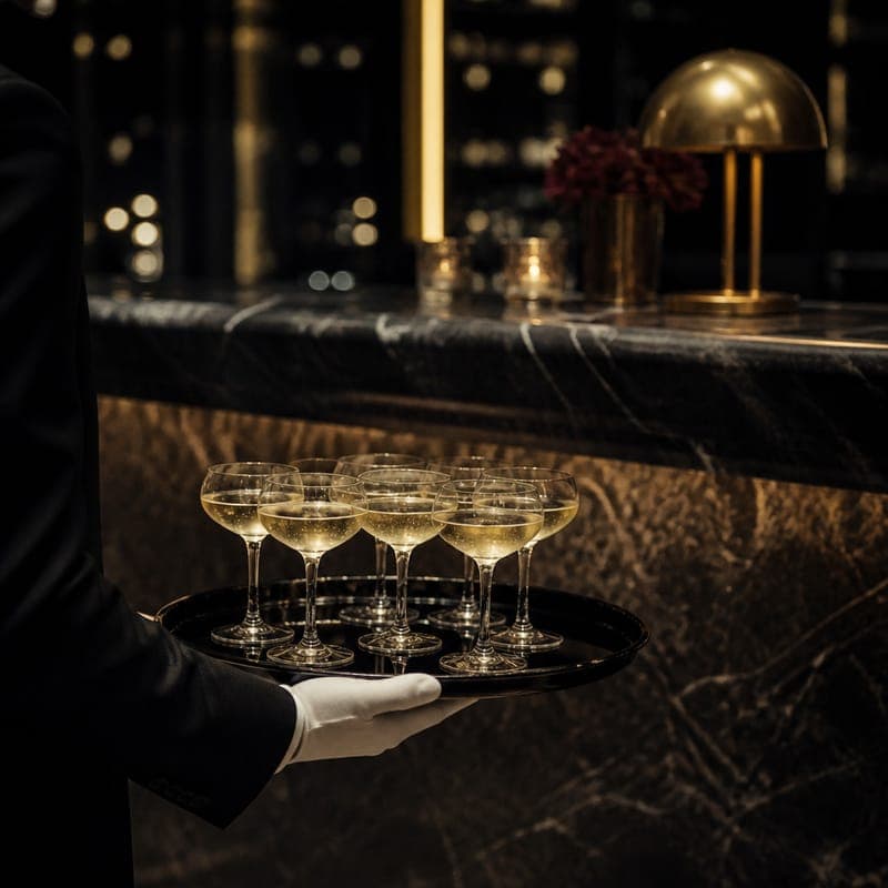 The reception bar before the doors open