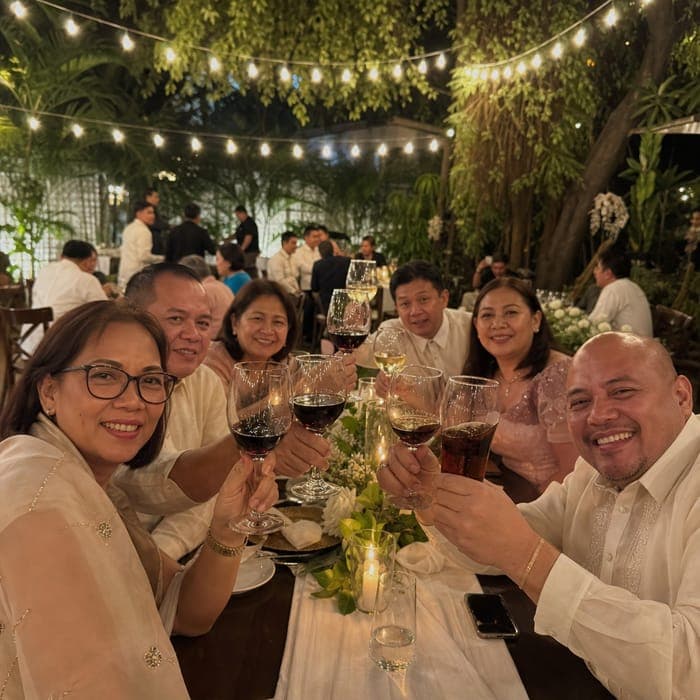 Guests raising a toast